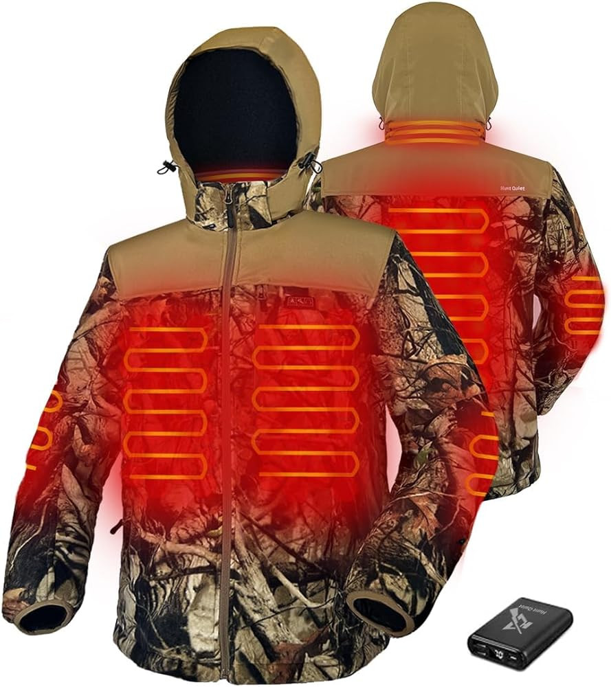 Men’s Heated Jacket Fleece with Power Bank, Rechargeable Coat for Hunting (Next Camo G2, Size M... | Amazon (US)