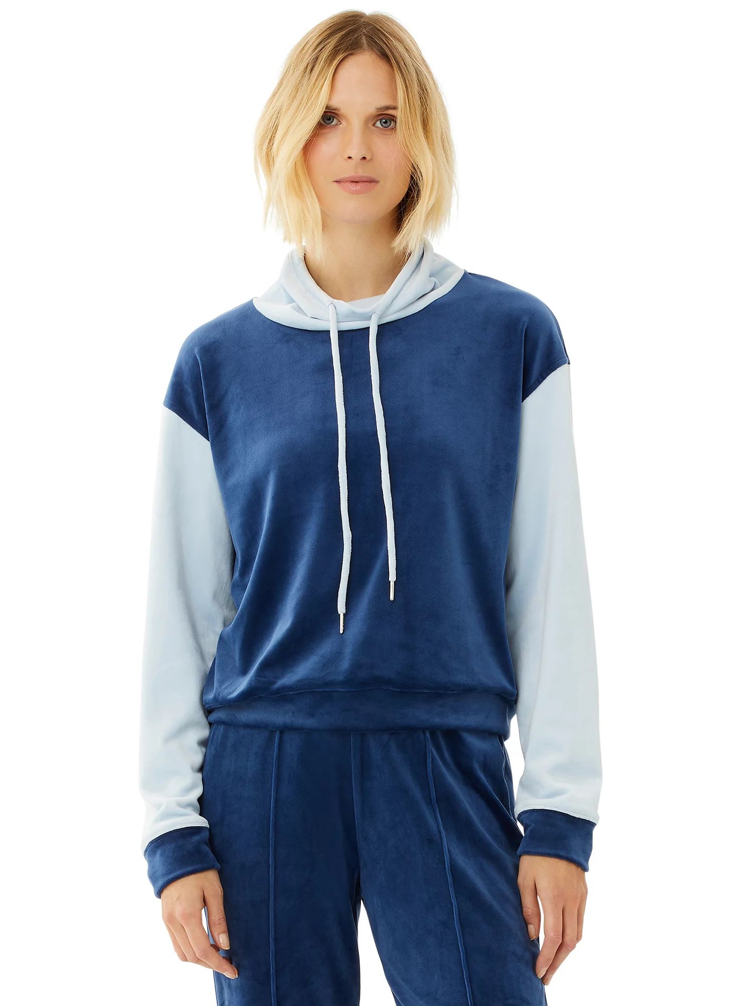 Scoop Women’s Two-Tone Sweatshirt with Funnel Neck | Walmart (US)