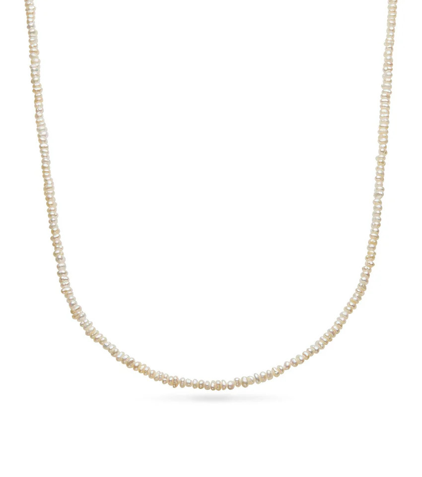 Mini Freshwater Pearl Beaded Necklace (Gold) | Abbott Lyon