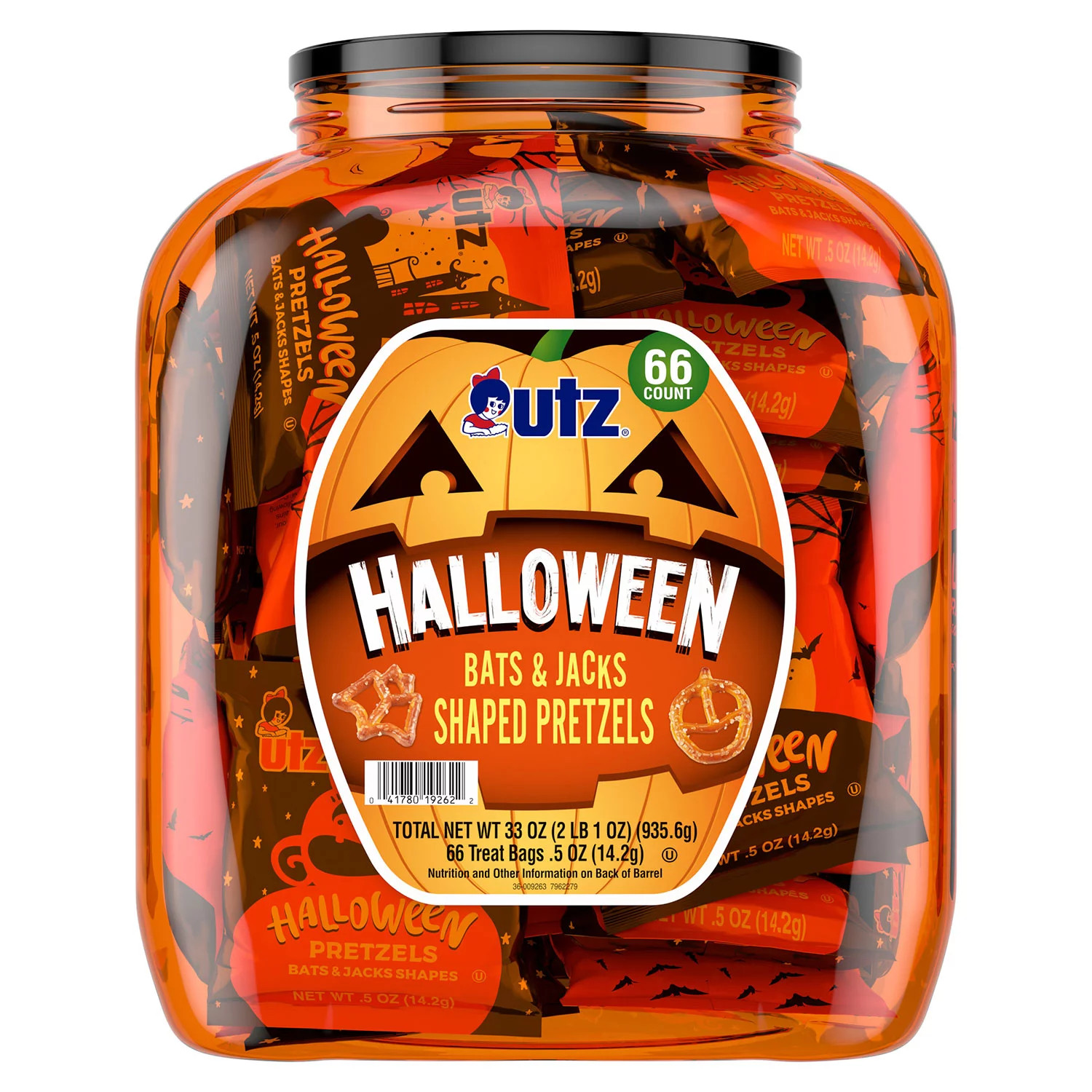 Utz Halloween Pretzel Barrel, 66 ct. | Sam's Club