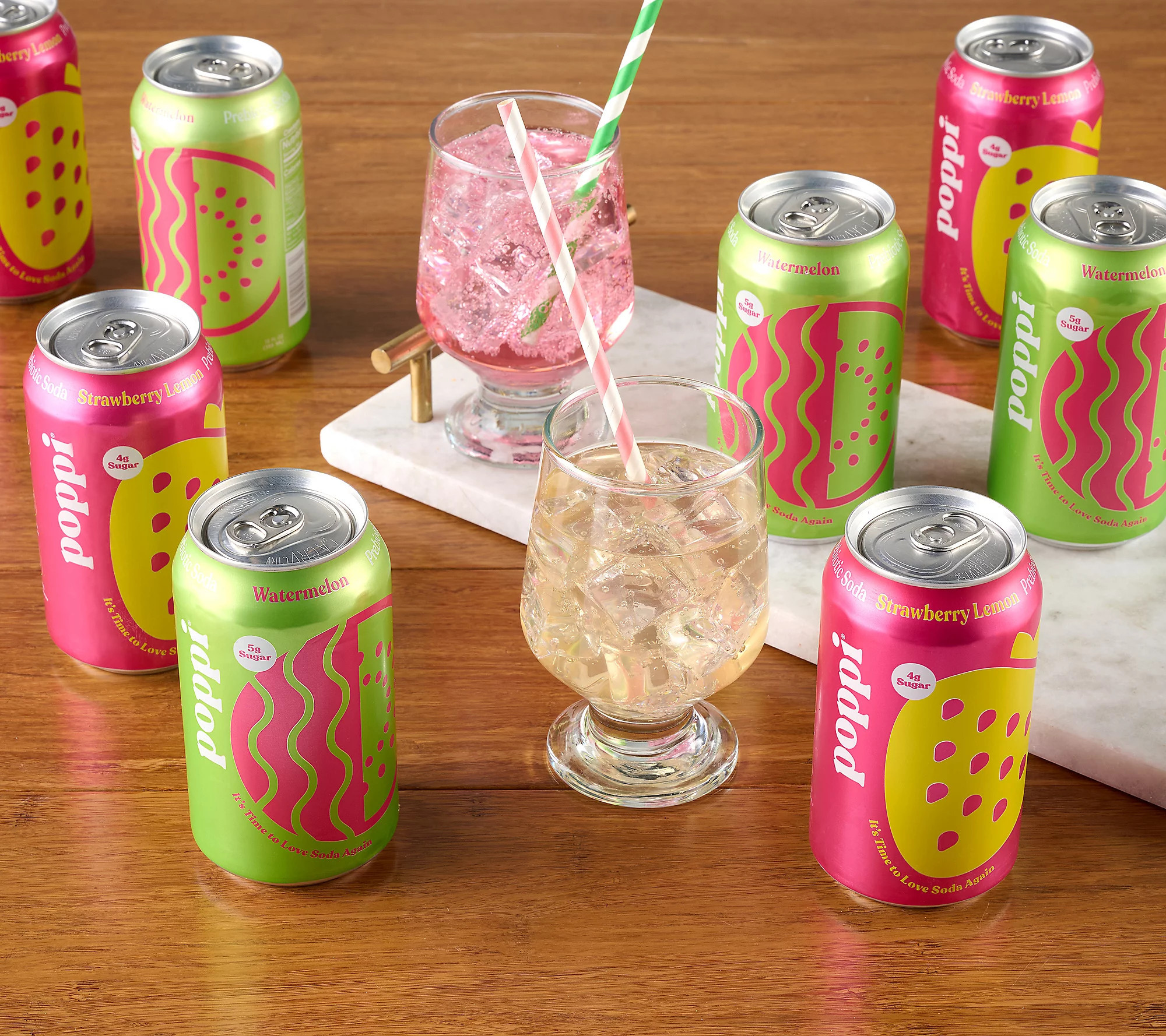 Poppi (24) 12oz Cans of 5g Sugar Prebiotic Flavored Soda | QVC