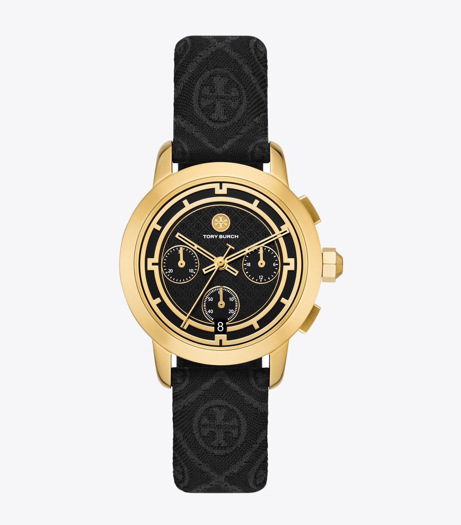 TORY CHRONOGRAPH WATCH, T MONOGRAM JACQUARD/ LEATHER/ GOLD-TONE STAINLESS STEEL | Tory Burch (US)