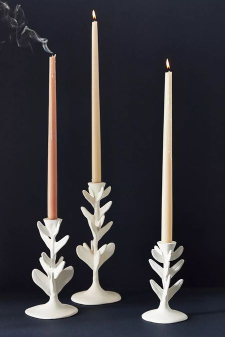 The cutest white Flora Taper Candlestick from Anthropology. Perfect for holiday table settings! 🤍✨

Candles • anthropology • candle stick • Grandmillenial style • home decor • house goods • dining table • holiday party • entertaining • classy home • traditional home • trending • table settings • tablescapes • Christmas • mom • daughter • best friend • coastal style 

#LTKSeasonal #LTKHoliday #LTKhome