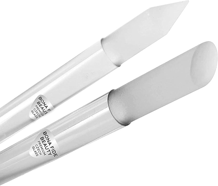 Glass Cuticle Pusher by Bona Fide Beauty - Dual Ended Manicure Stick - Premium Czech Glass Manicu... | Amazon (US)