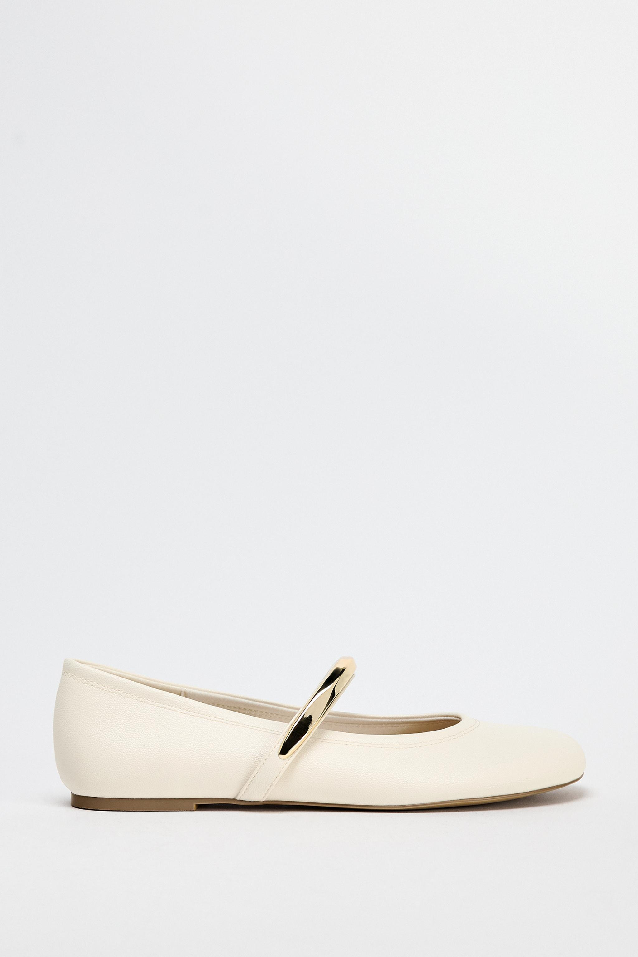 METAL STRAP BALLET FLATS | Zara US