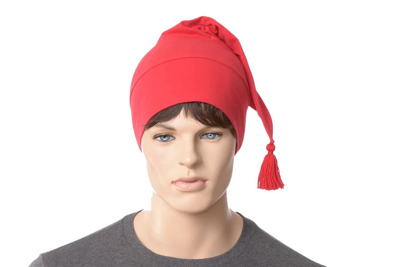 Red Cotton Sleeping Cap: Unisex Pointed Night Hat With Tassel - Etsy | Etsy (US)