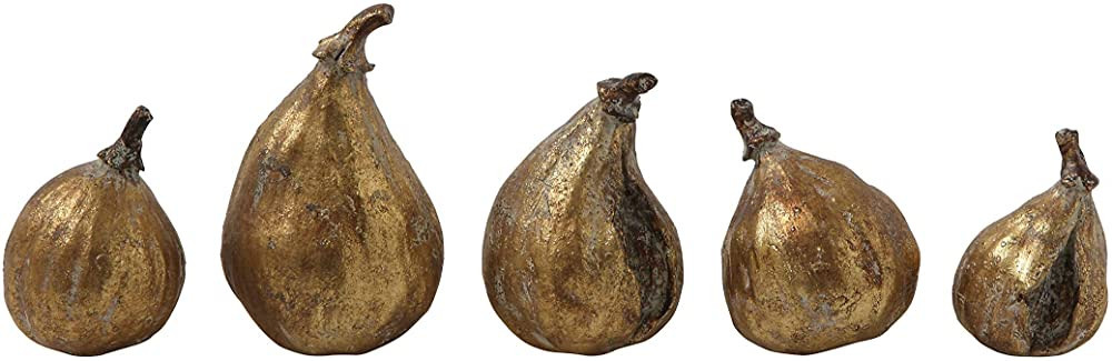 Creative Co-Op Resin Figs with Gold Finish (Set of 5 Pieces) | Amazon (US)