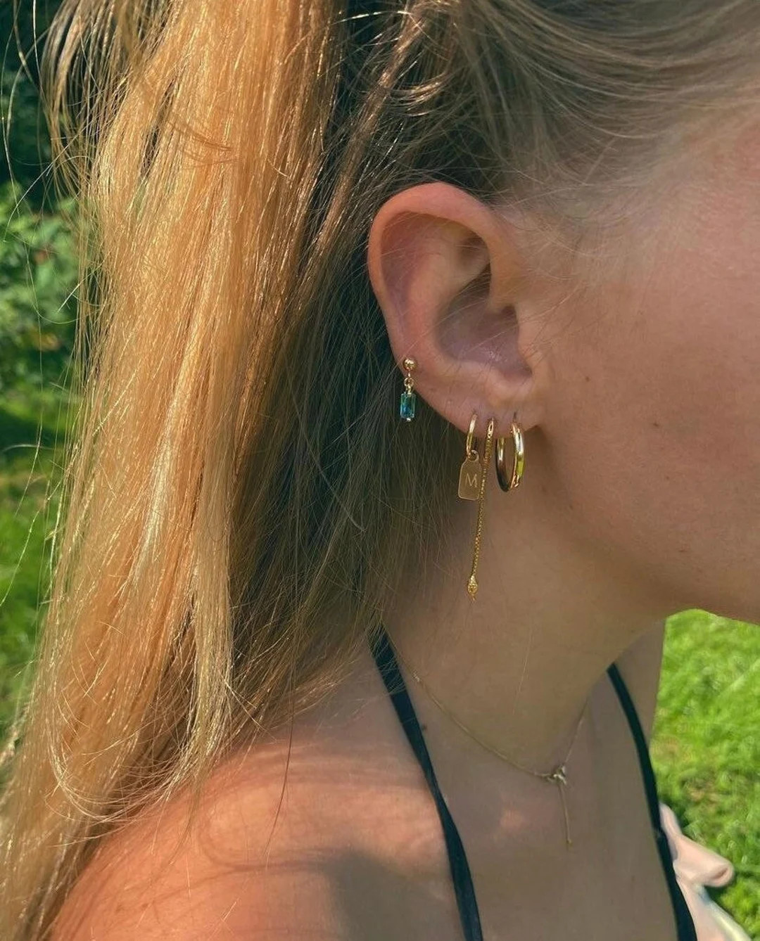 Gold Tag Earrings Initial Hoop Earrings Gold Filled Personalized Hoop - Etsy | Etsy (US)