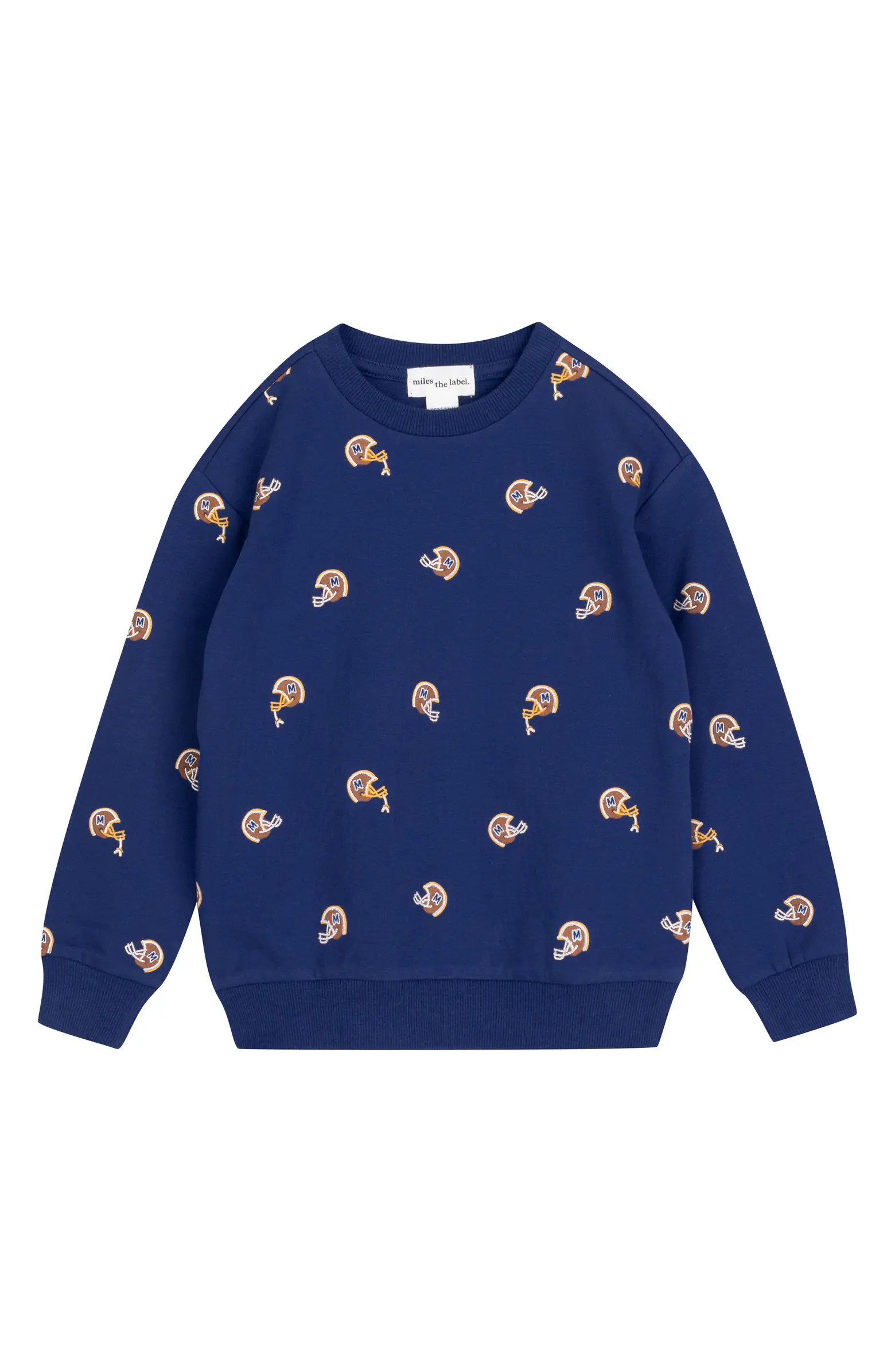 Kids' Football Helmet Print Organic Cotton Sweatshirt | Nordstrom