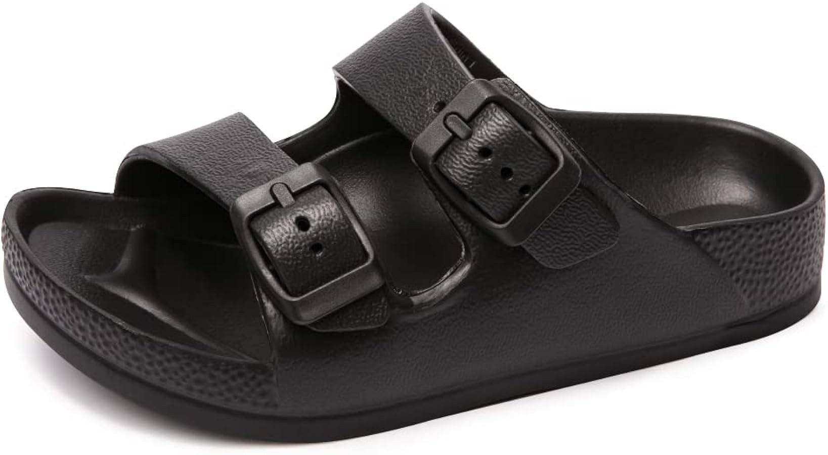 FUNKYMONKEY Unisex-Child Slides Double Buckle Adjustable EVA Flat Sandals for Boys Girls | Amazon (US)