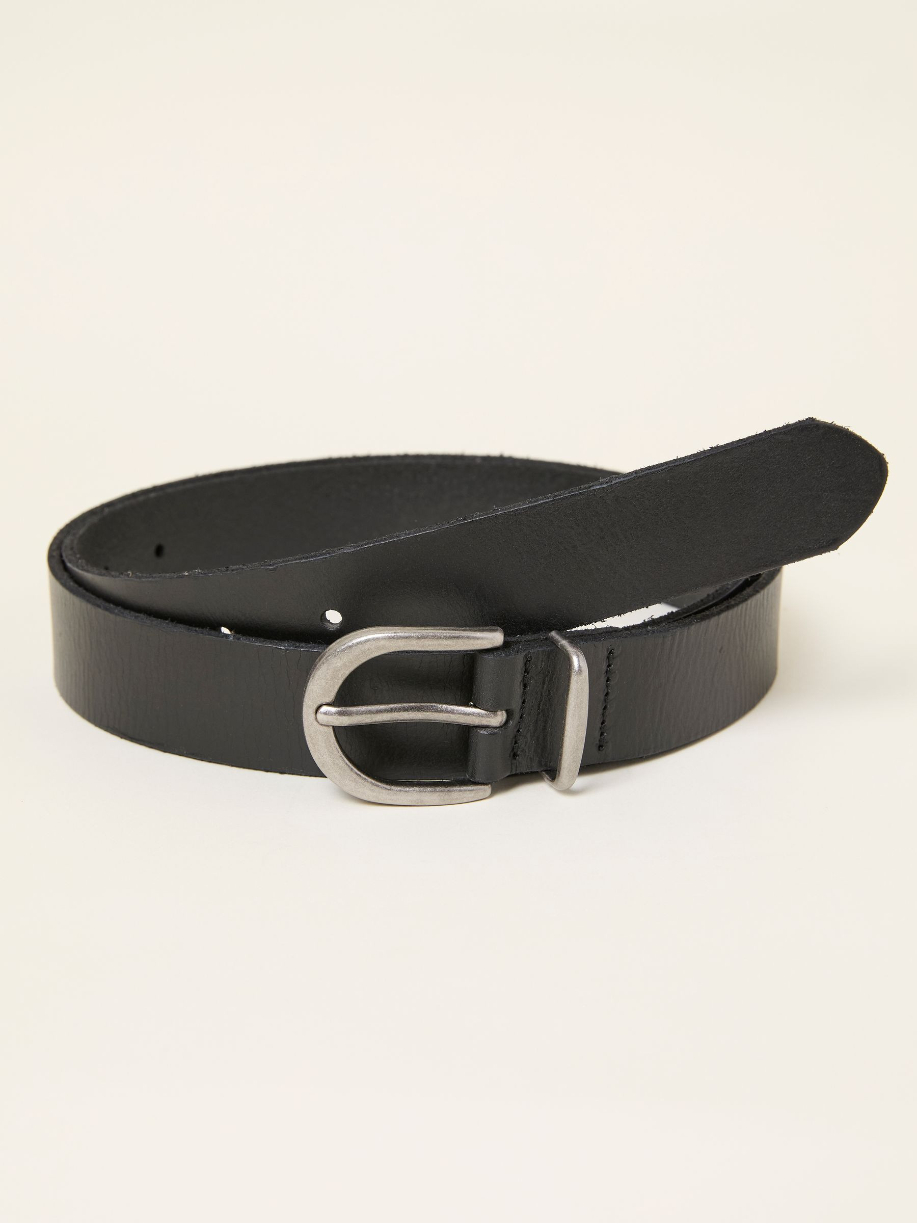 Black Plain Leather Belt | FatFace | Fat Face