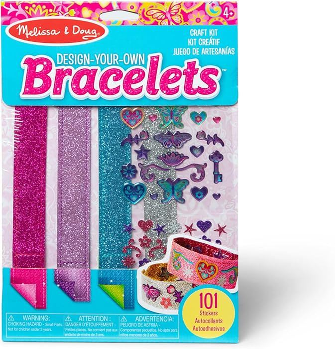 Melissa & Doug Design-Your-Own Bracelets with 100+ Sparkle Gem & Glitter Stickers, Kids Snap Brac... | Amazon (CA)