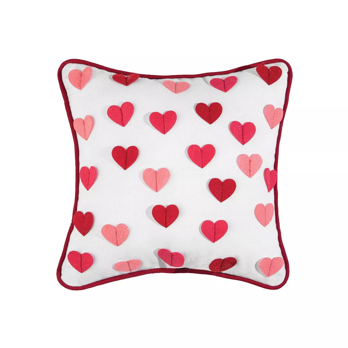 C&F Home 10" x 10" Heart Embroidered Throw Pillow Valentine's Day Themed | Target