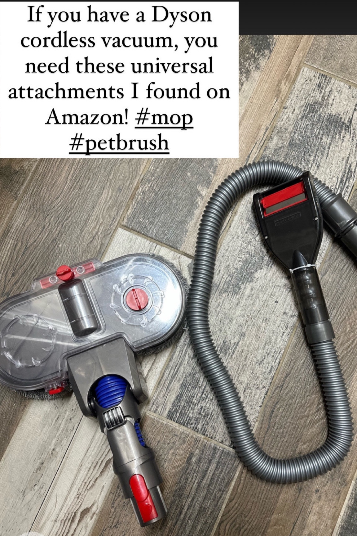 If you have a #Dyson electronic sweeper vacuum you need these attachments! #Amazonfind They are universal too
Mop attachment makes mopping so simple and easy! I love how well it gets corners too. And pet grooming dog brush vacuum, gets so much hair! 

#LTKFind #LTKhome #LTKfamily