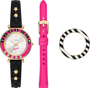 Fossil x Barbie Leather Strap Watch Set, 28mm | Nordstrom | Nordstrom
