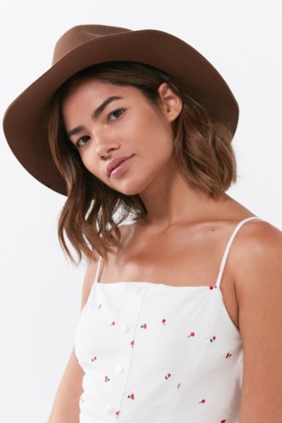 Brixton Wesley Fedora - Tan S at Urban Outfitters | Urban Outfitters US