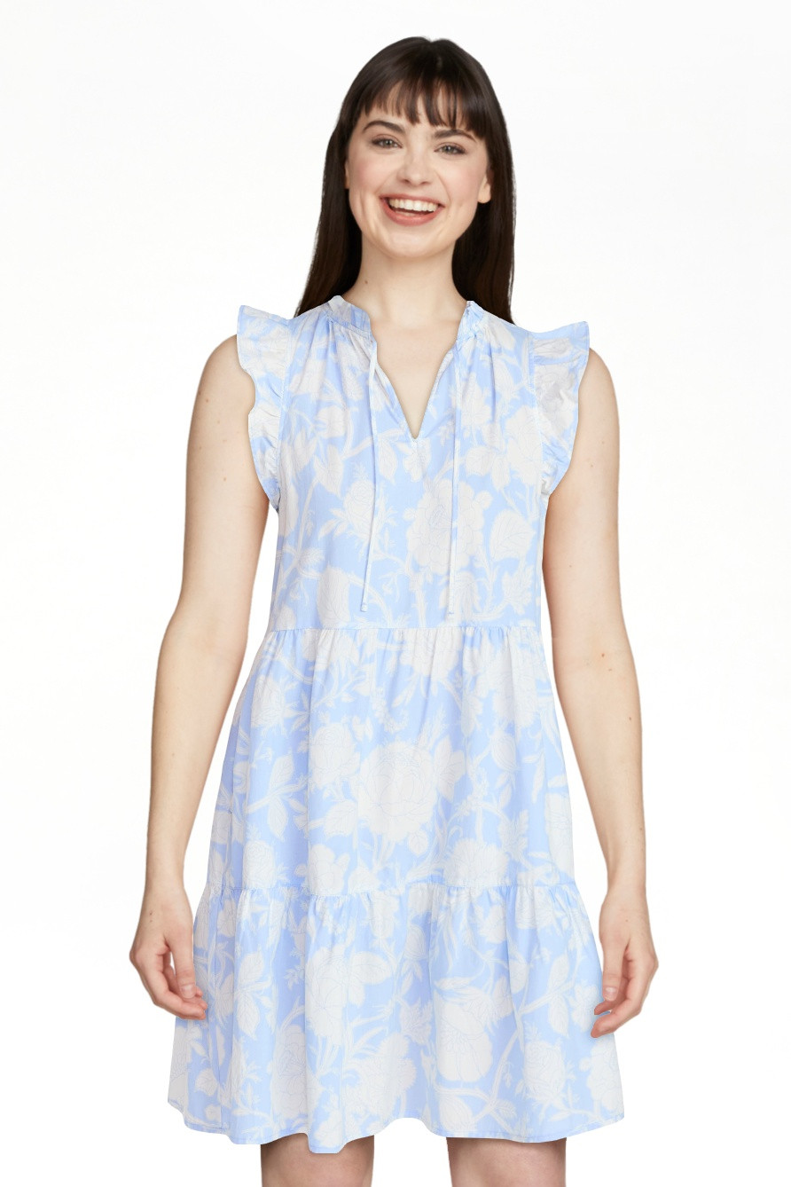 Time and Tru Women’s and Women’s Plus Flutter Sleeve Cotton Mini Dress, Sizes XS-4X | Walmart (US)