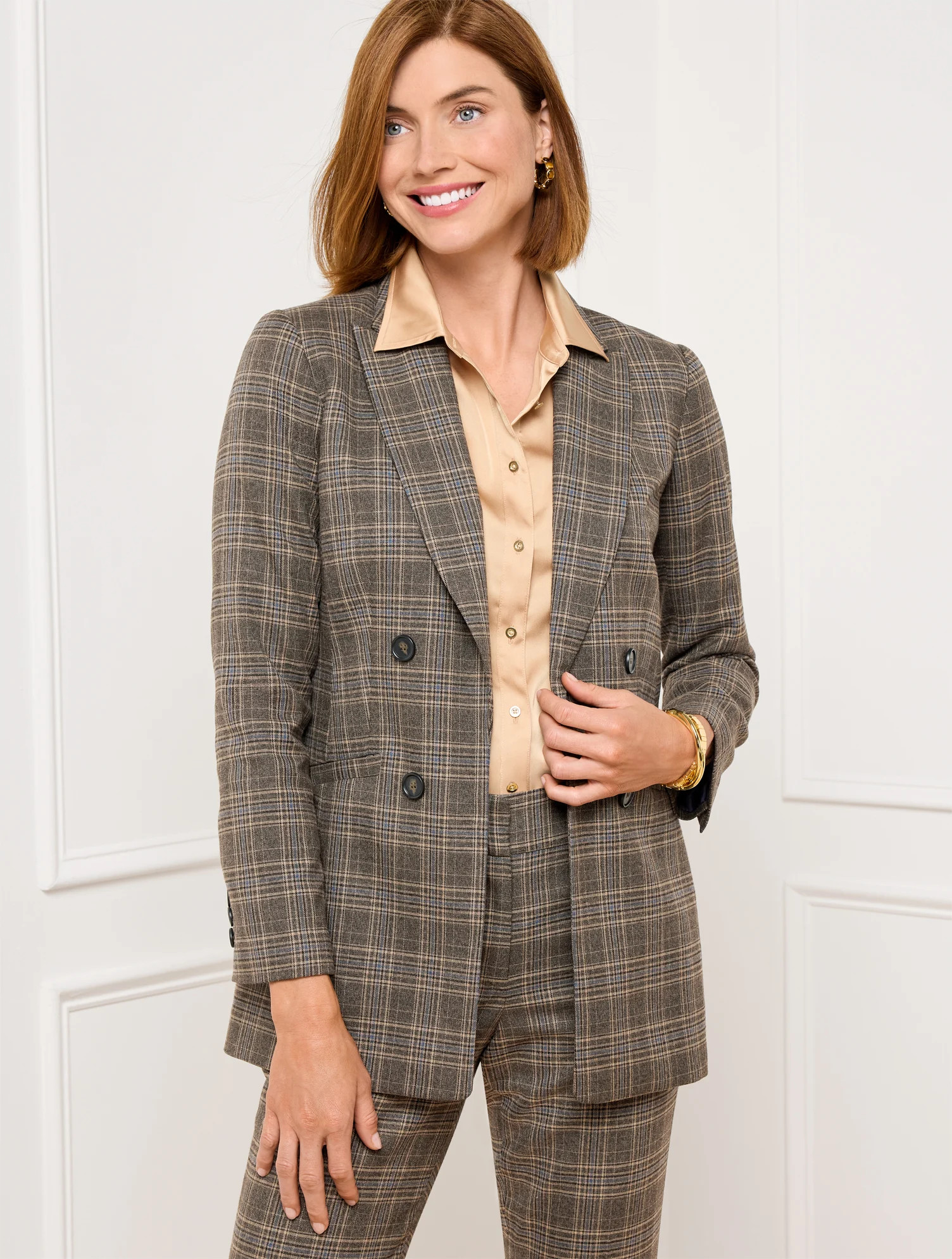 Refined Denim Double Breasted Blazer | Talbots
