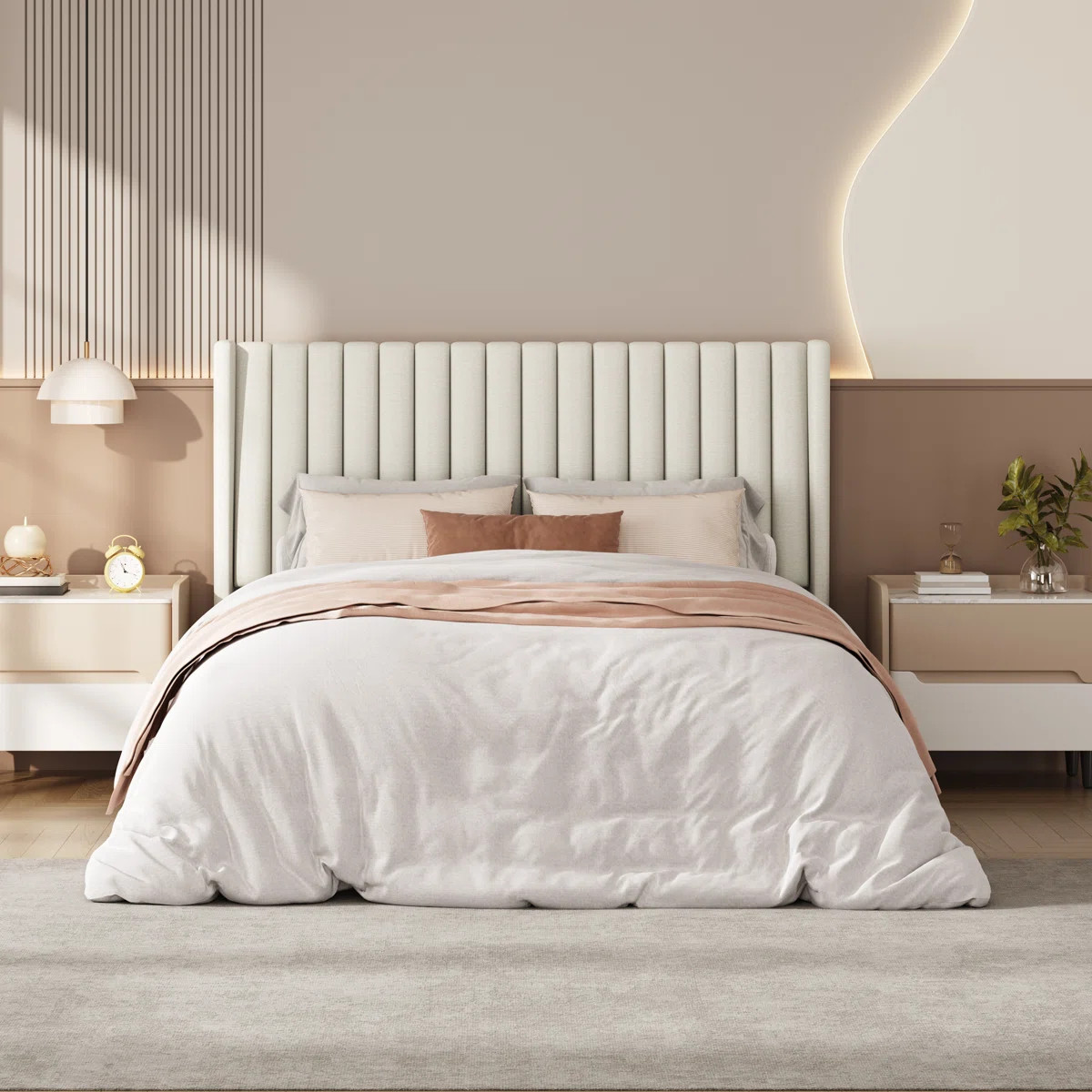 Upholstered Bed Frame with Wing Side | Wayfair North America