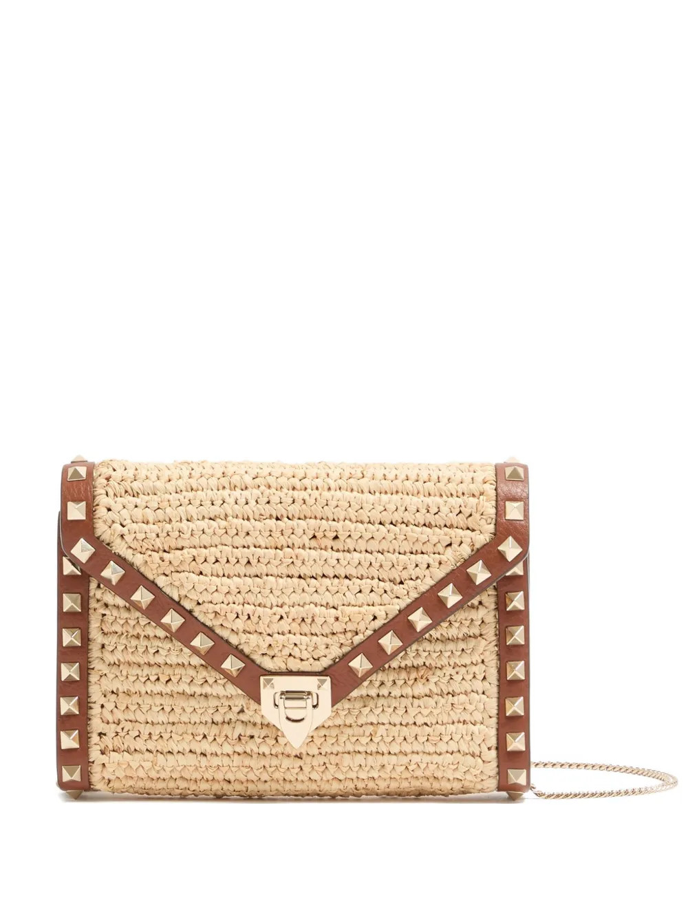 Valentino Garavani Mini Rockstud Raffia Bag | Neutrals | FARFETCH | Farfetch Global