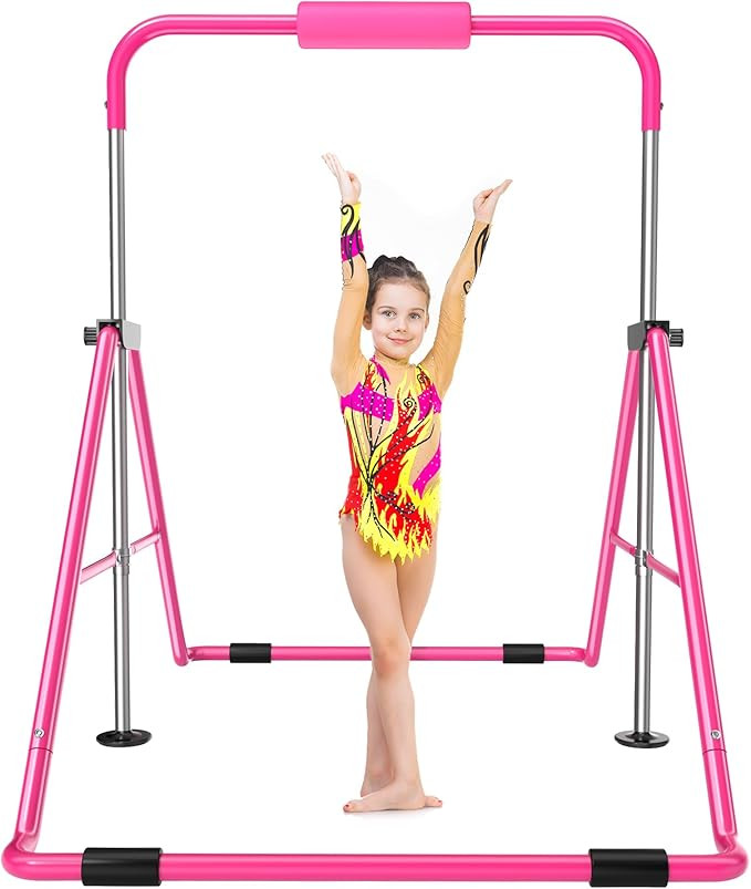 Safly Fun Expandable Gymnastics Bar for Kids - Height Adjustable Junior Training Bar for Home, Fo... | Amazon (US)
