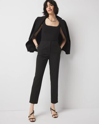 Pinstripe Straight Ankle Pant | White House Black Market