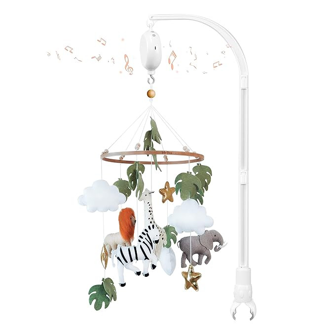 Nicepoch Musical Jungle Baby Crib Mobile for Boys & Girls - Wild Animals Nursery Mobiles - Safari... | Amazon (US)