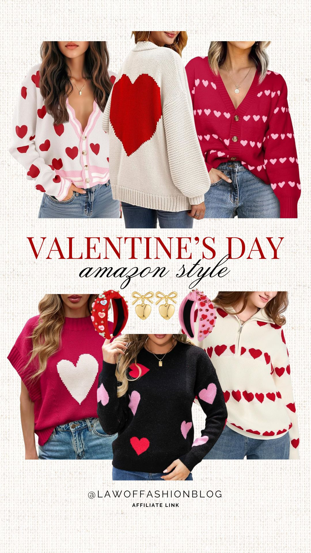 Celebrate love with these adorable heart print sweaters and cute accessories from Amazon! Perfect for Valentine's Day. ❤️


Valentine's Day style, heart cardigan, headbands, jewelry, sweater, pink, red, festive fashion, trending style, vday print.  

 #LTKootd #LTKSeasonal #LTKFindsUnder50