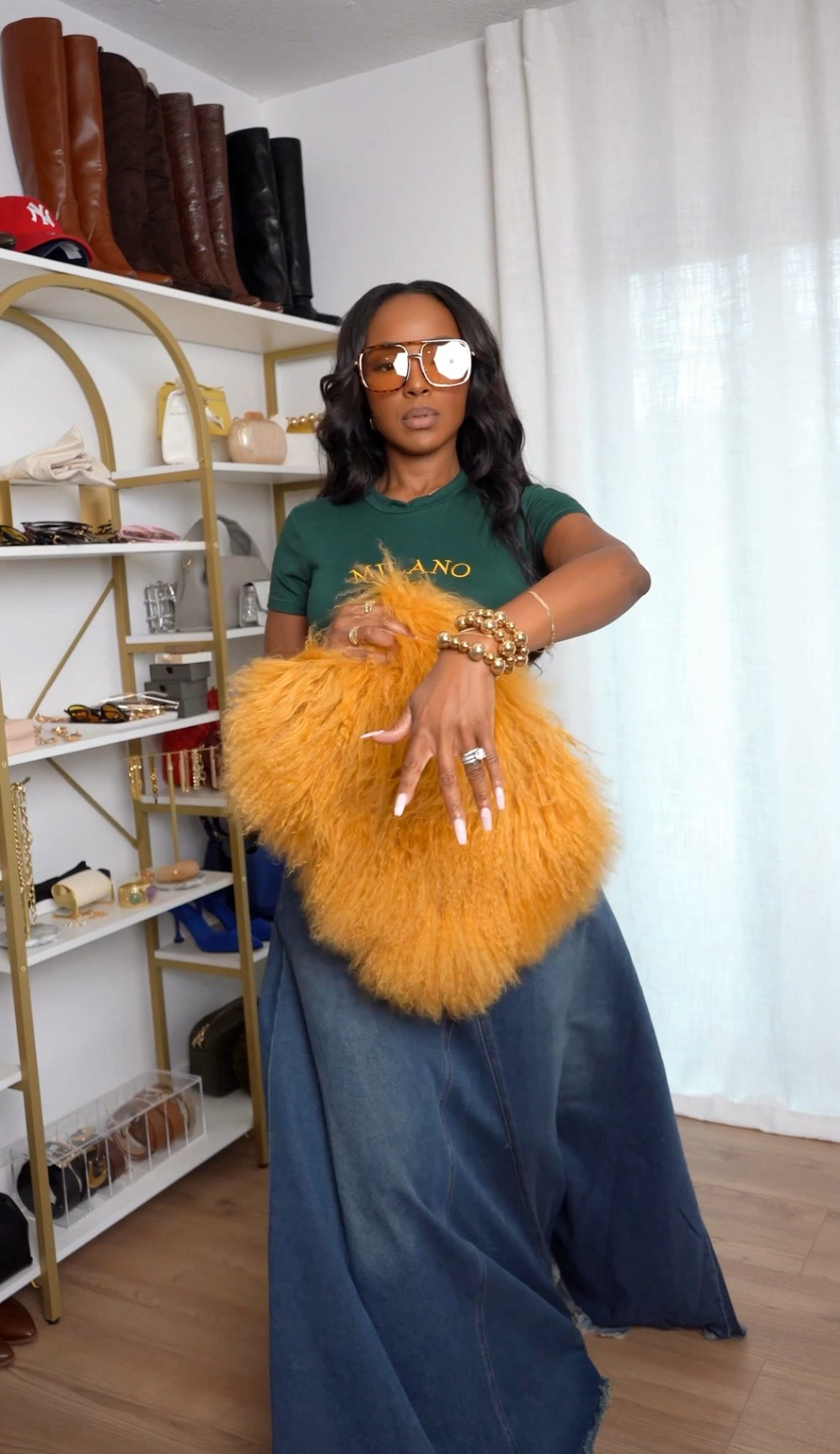 Denim, drama, and a whole lot of statement style! 💙✨ This oversized maxi skirt + bold accessories combo is giving elevated street style with a touch of luxe. Who else loves mixing textures and silhouettes for a standout look? ⬇️

Wearing: Size Small | Size 6 | 140 lbs | 5’4” | #BlackWoman

#DenimMaxiSkirt #StreetStyleChic #StatementFashion #BoldAndTrendy #EffortlessStyle #TrendyLooks #FashionInspo #WardrobeGoals #OOTDTrend #StyleGoals #ExplorePage #FYP #ClosetEssentials #ChicAndTrendy #ElevatedCasual