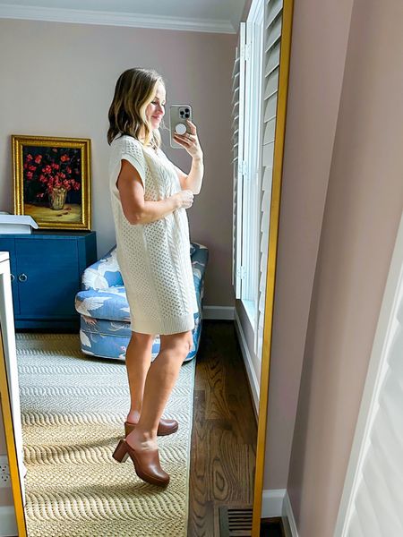 This white cable-knit sweater dress from Madewell is a great option for an office! I have it styled with Madewell clogs and love the look. The fit is oversized, so I’d go down a size. 

#LTKworkwear #LTKSeasonal #LTKstyletip