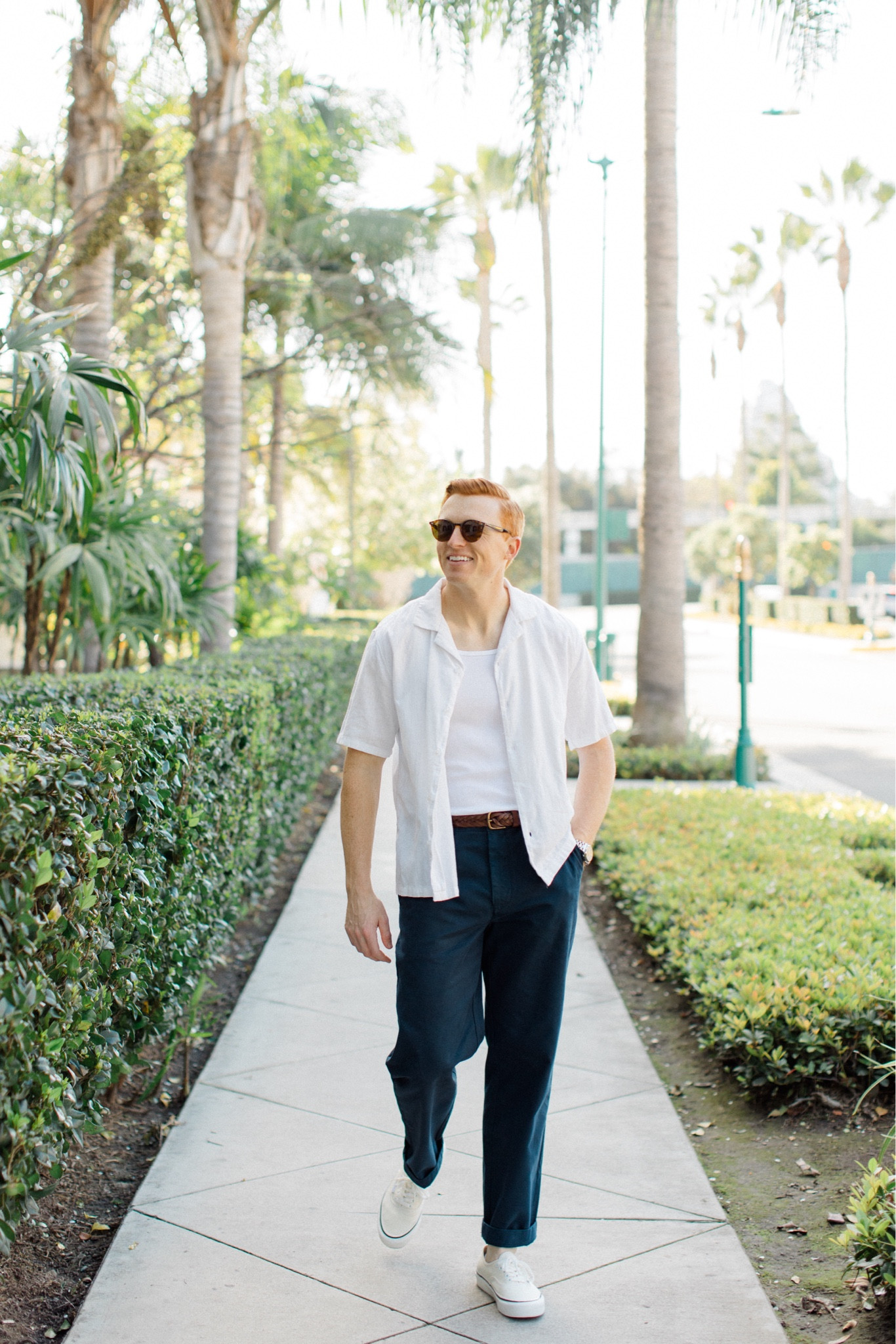Casual elevated spring fit with linen camp collar shirt and navy chinos! 

#LTKmens