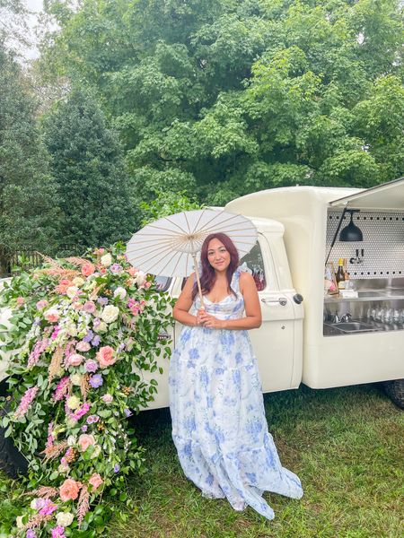 Loved this flowy white and blue floral dress for a Bridgerton themed birthday party! So fun and flowy. Similar dresses linked!

#bridgerton #bridgertonparty #teaparty #maxidress #chiffondress #bluedress #whitedress #floraldress #trend #trending #womensfashion #dress

#LTKunder100 #LTKwedding #LTKstyletip