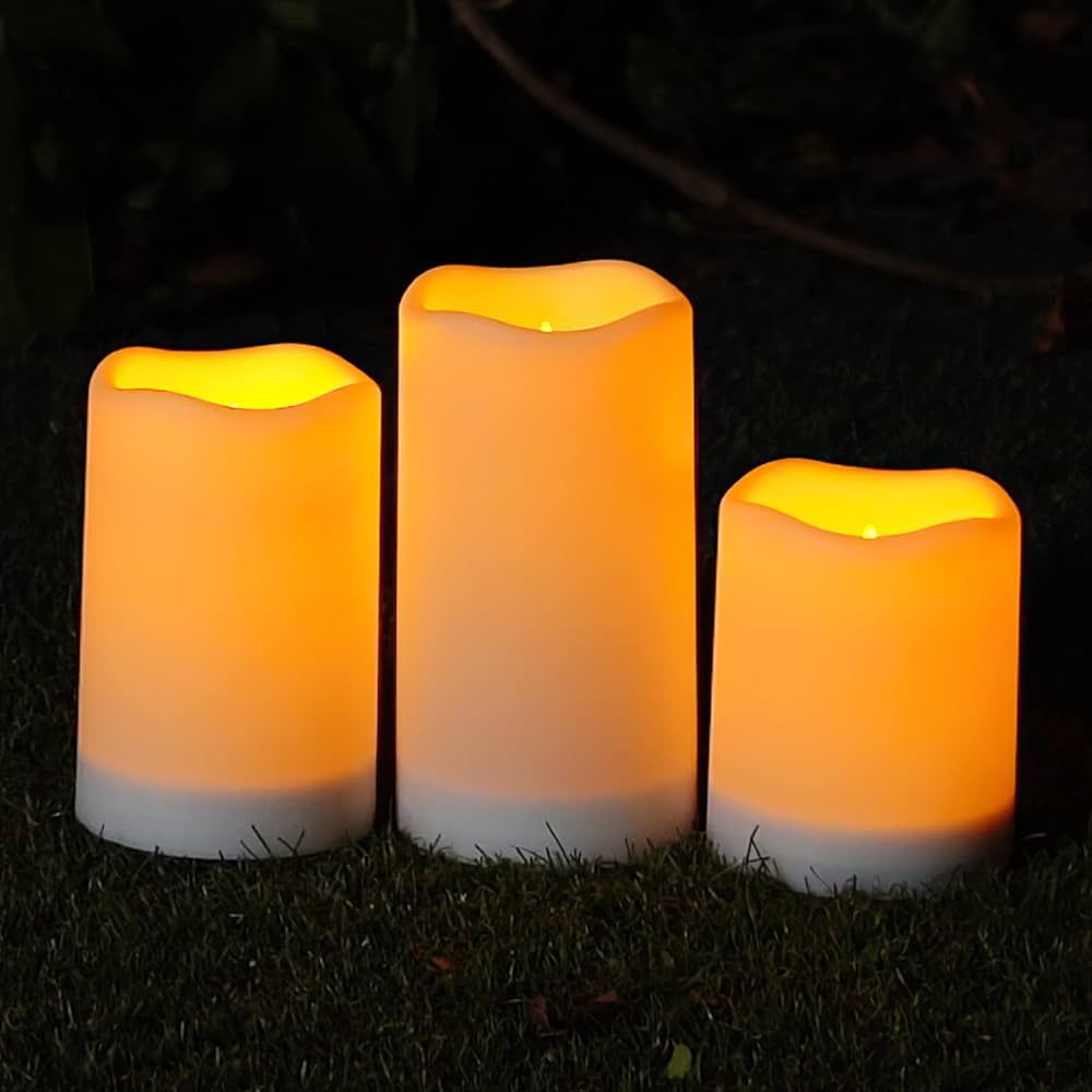 Homemory Solar Powered Candles Outdoor Waterproof, Flickering Glow, Rechargeable Candles, Solar P... | Amazon (US)