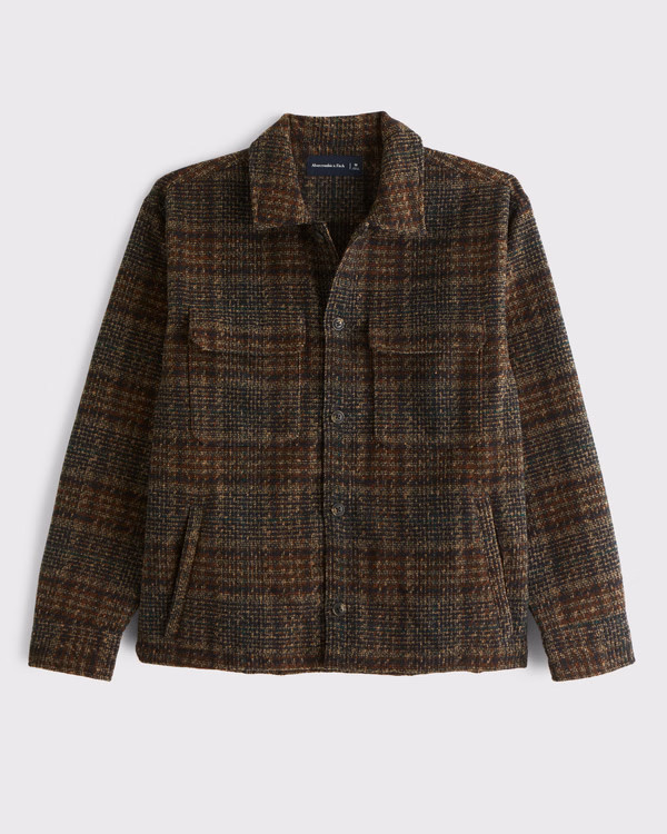 Men's Boucle Shirt Jacket | Men's Coats & Jackets | Abercrombie.com | Abercrombie & Fitch (US)