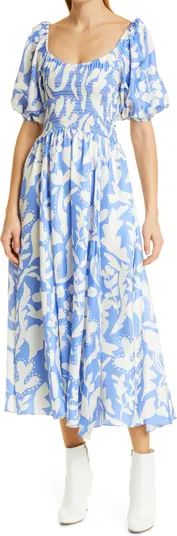 Lola Floral Silk Midi Dress | Nordstrom