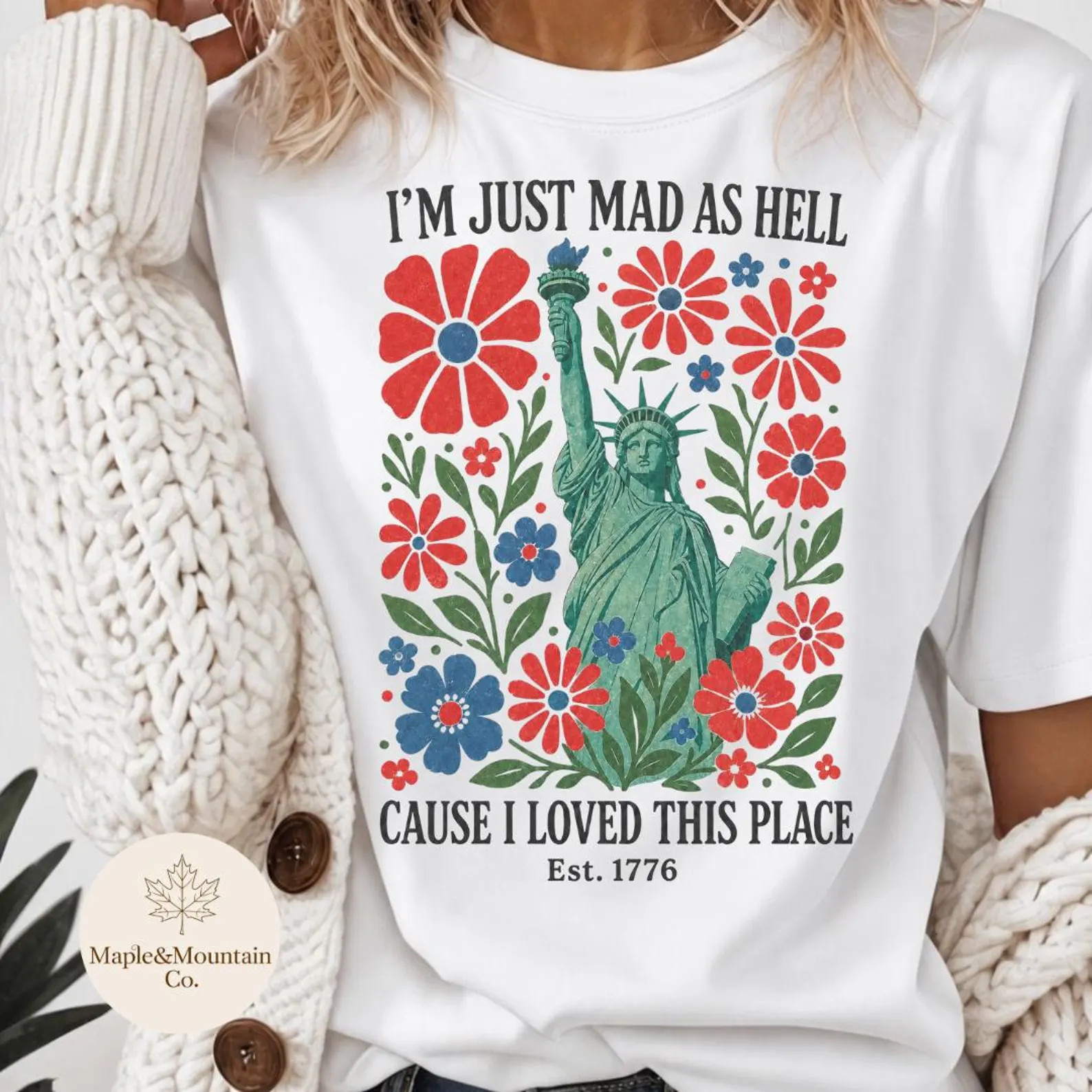 I'm Just Mad As Hell Patriotic Tee, Vintage 4th of July Shirt, Subtle FDT,Lady Liberty Fascism, P... | Etsy (Global)