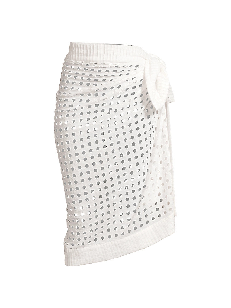 Women's Eyelet Cotton Pareo - Marshmallow | Saks Fifth Avenue