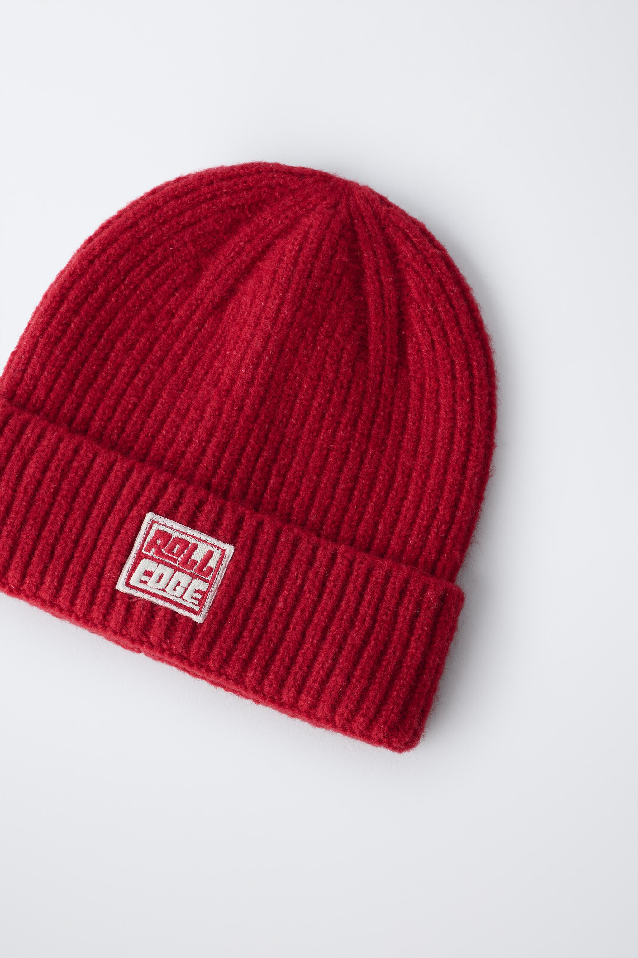 KNIT BEANIE WITH LABEL | Zara UK