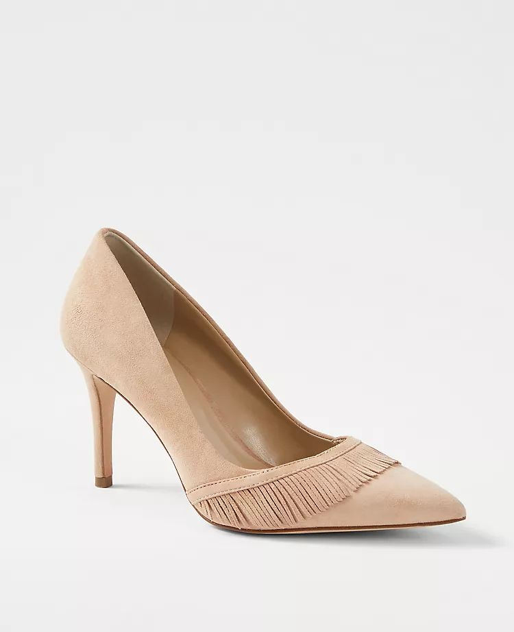 Fringe Suede High Heel Pumps | Ann Taylor (US)