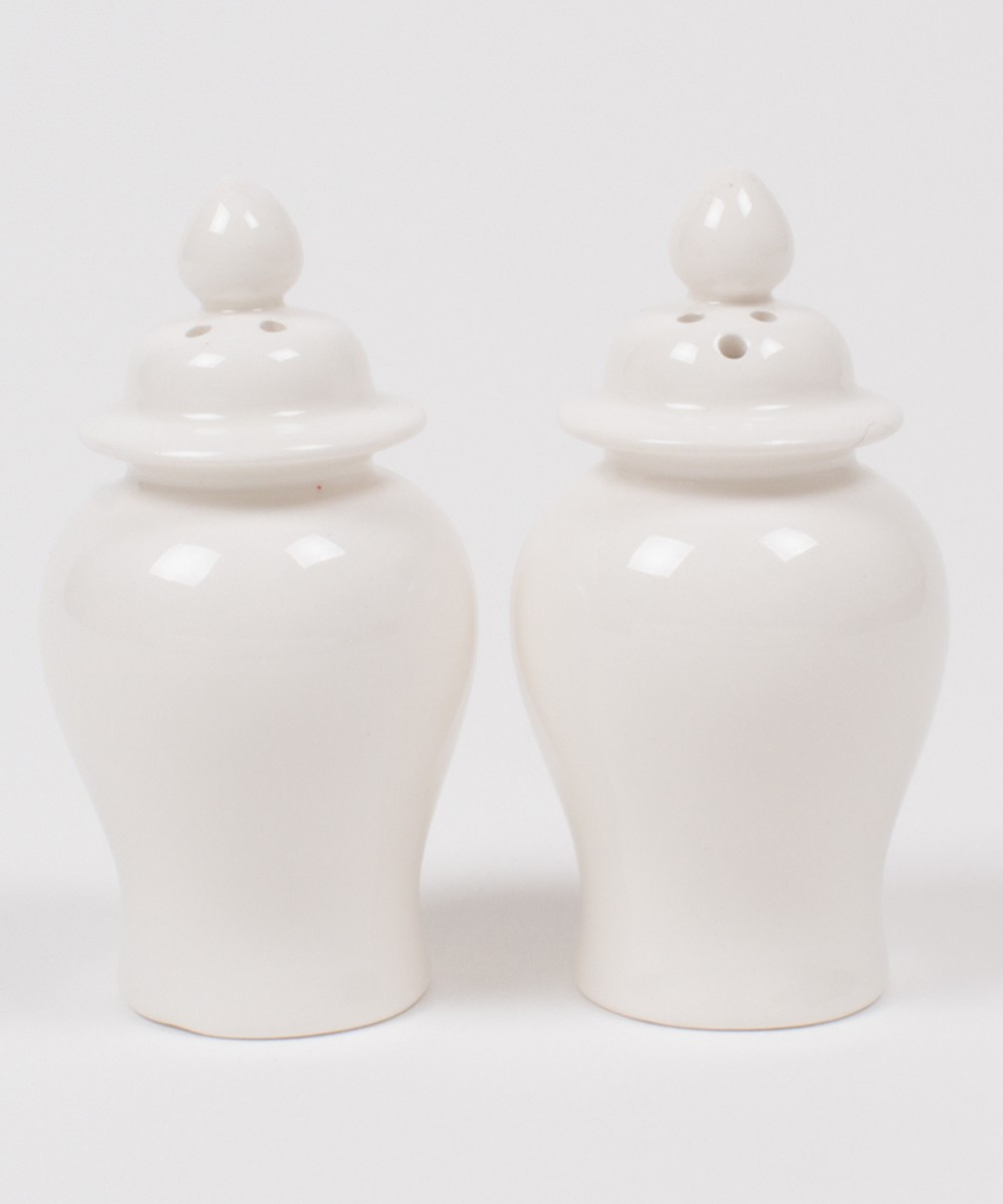8 Oak Lane Salt and Pepper Shakers White - White Ginger Jar Salt & Pepper Shakers | Zulily