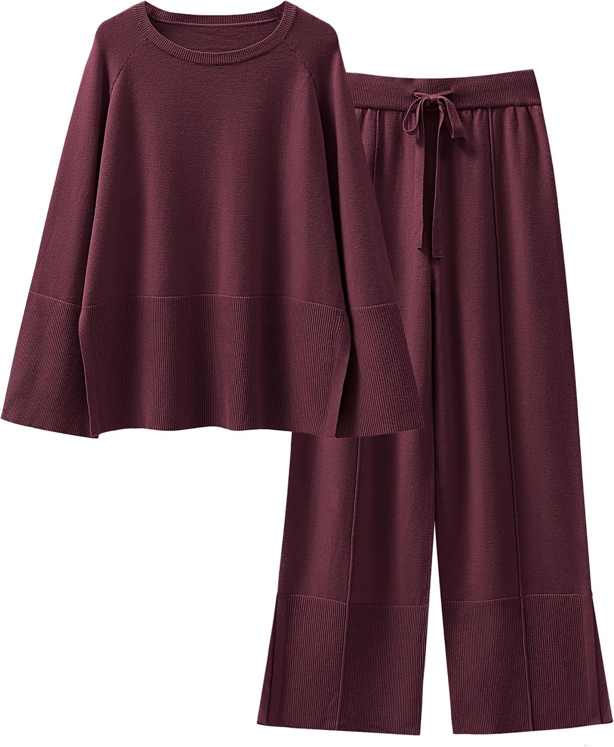 ANRABESS Womens 2 Piece Outfits Oversized Knit Sweater Set | Amazon (US)