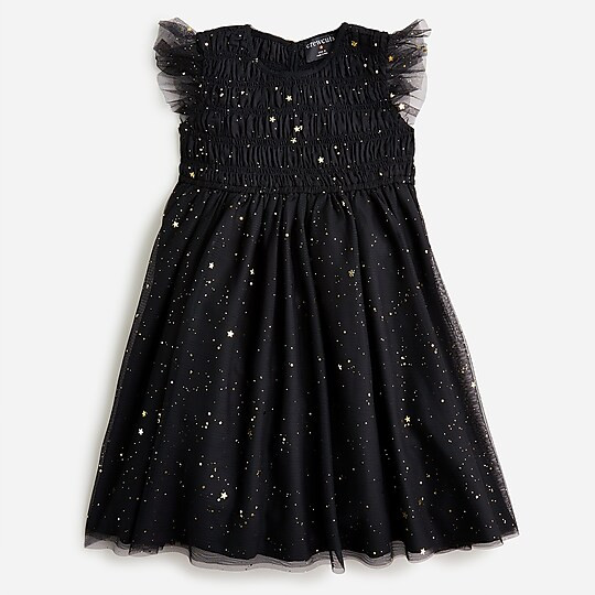 Star flutter-sleeve dress with metallic foil | J. Crew US