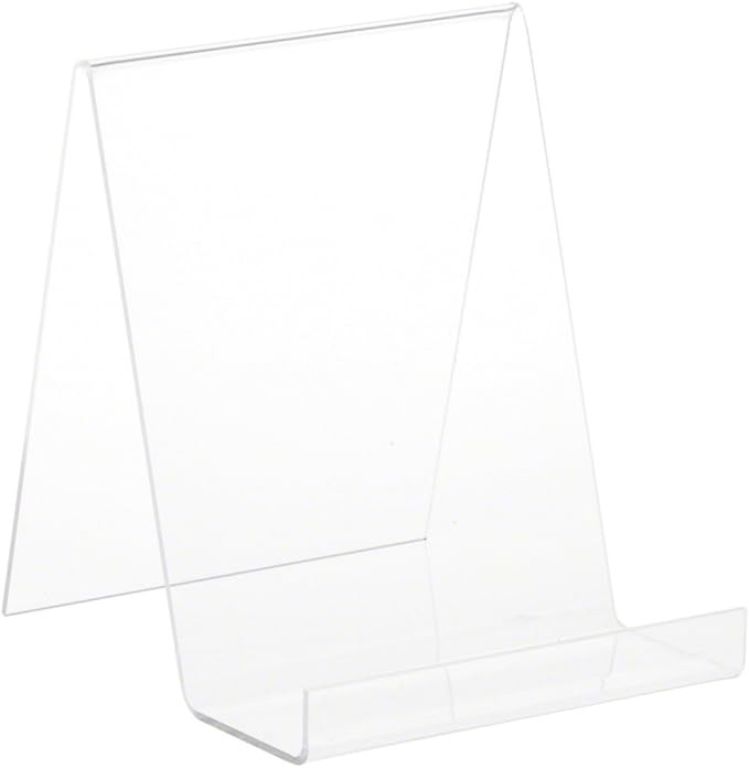 Plymor Clear Acrylic Flat Back Display Easel with 2.5" Box Ledge, 7.25" H x 6" W x 7" D | Amazon (US)