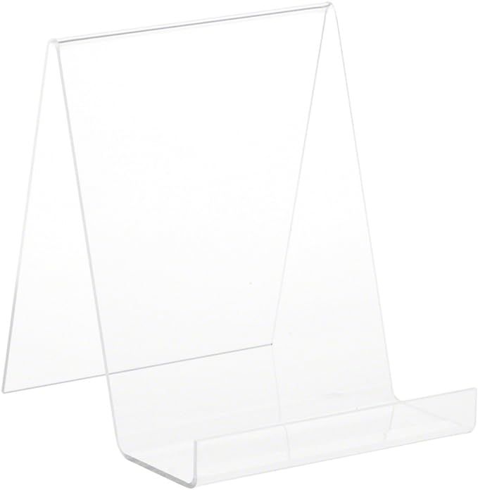 Plymor Clear Acrylic Flat Back Display Easel with 2.5" Box Ledge, 7.25" H x 6" W x 7" D | Amazon (US)