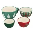Holiday Time 4-Piece Trees & Plaid Glazed Stoneware Measuring Cup Set, Multicolor | Walmart (US)