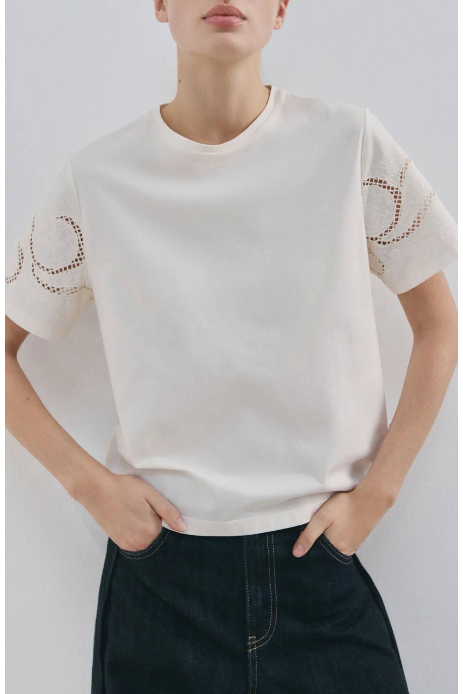 Openwork Embroidered Cotton T-Shirt (Women) | Nordstrom | Nordstrom