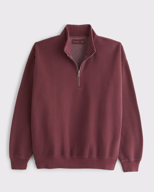 Men's Essential Half-Zip Sweatshirt | Men's | Abercrombie.com | Abercrombie & Fitch (US)