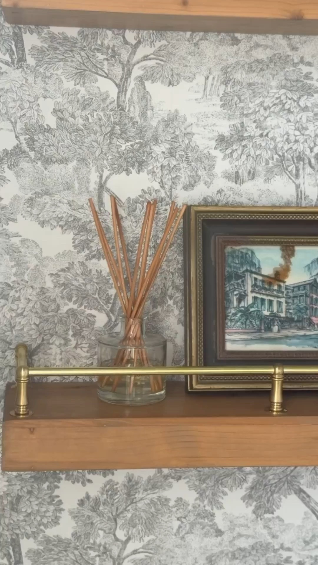 This sweet little brass rail elevated our floating shelves in our water closet so much! If you have shelves, I highly recommend adding a brass rail for the charm ✨

#LTKHome