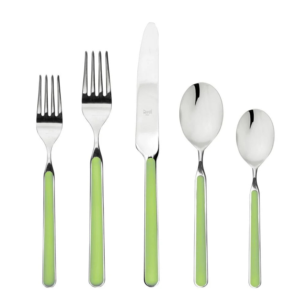 Mepra Fantasia Plain Acid Green 5-Piece Place Setting | Sabavi Home