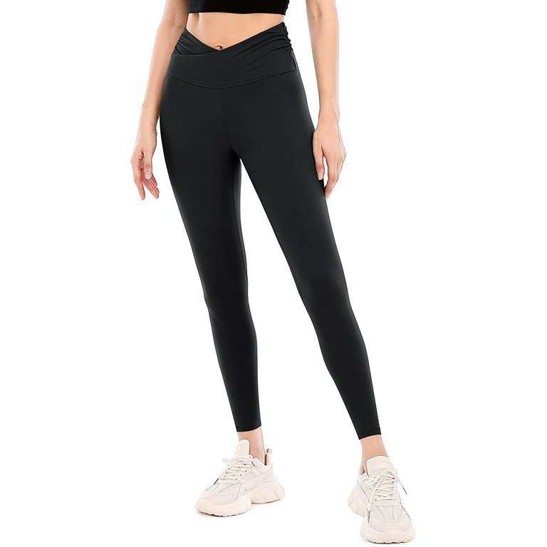 Women's Cross Waist Leggings with Inner Pocket High Waisted Workout Leggings | Walmart (US)